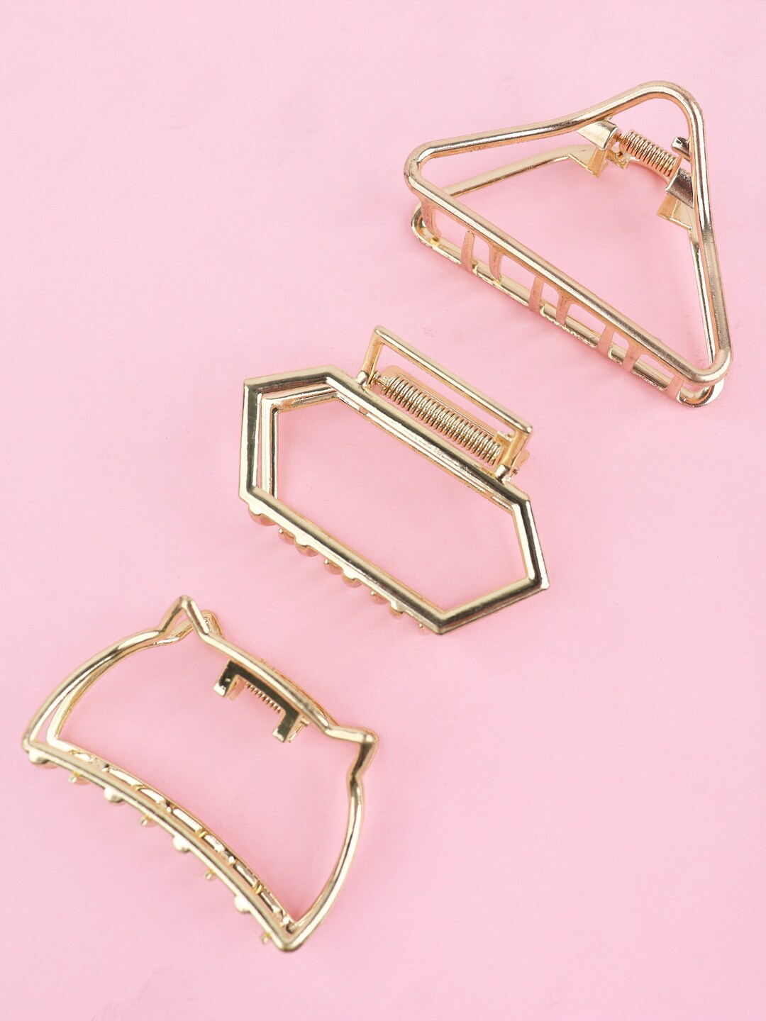 

Krelin Set of 3 Elegant Vintage Premium Hollow Claw Clips, Gold