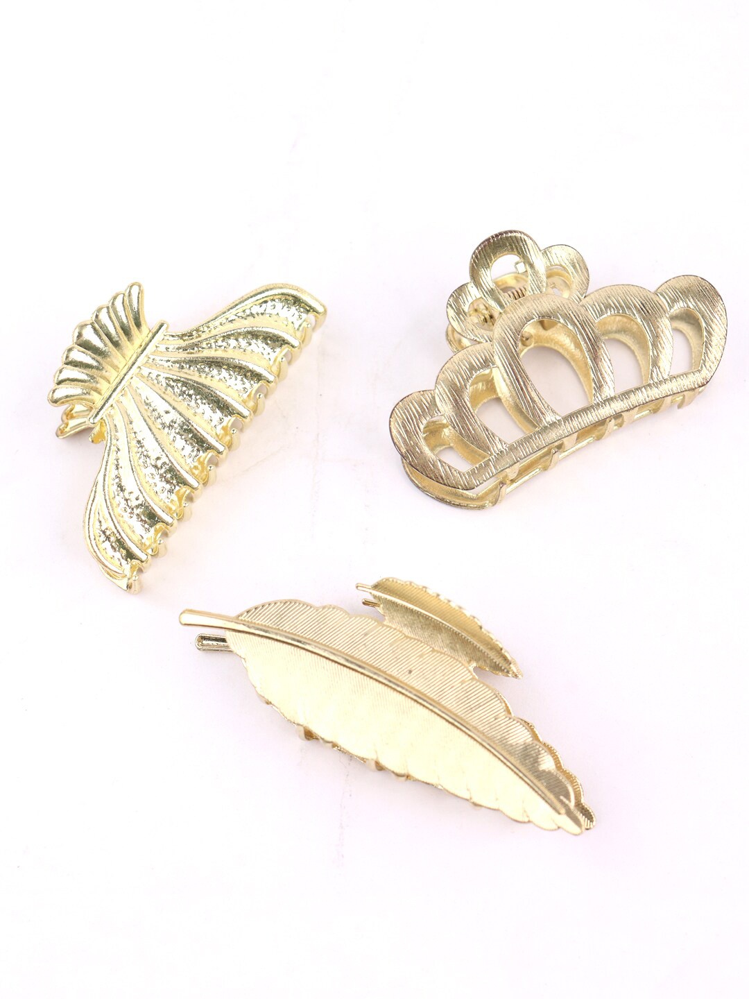Krelin Women Set of 3 Claw Clip, Gold
