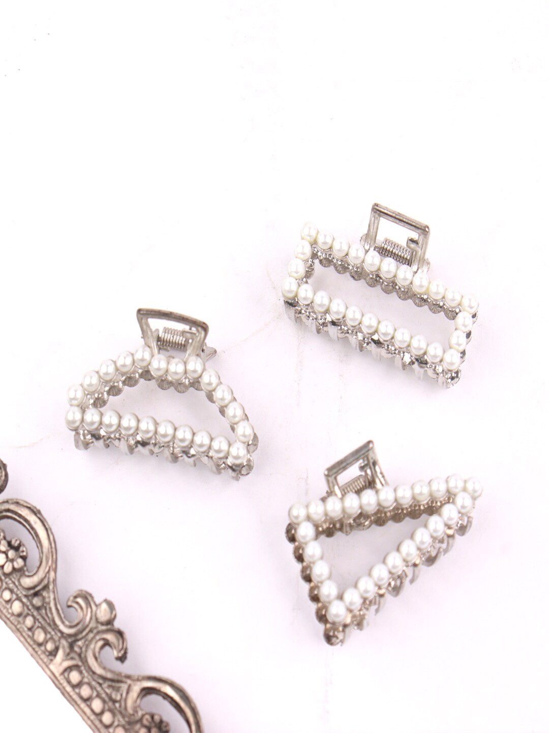 

Krelin Set Of 3 Embellished Claw Clip, Silver