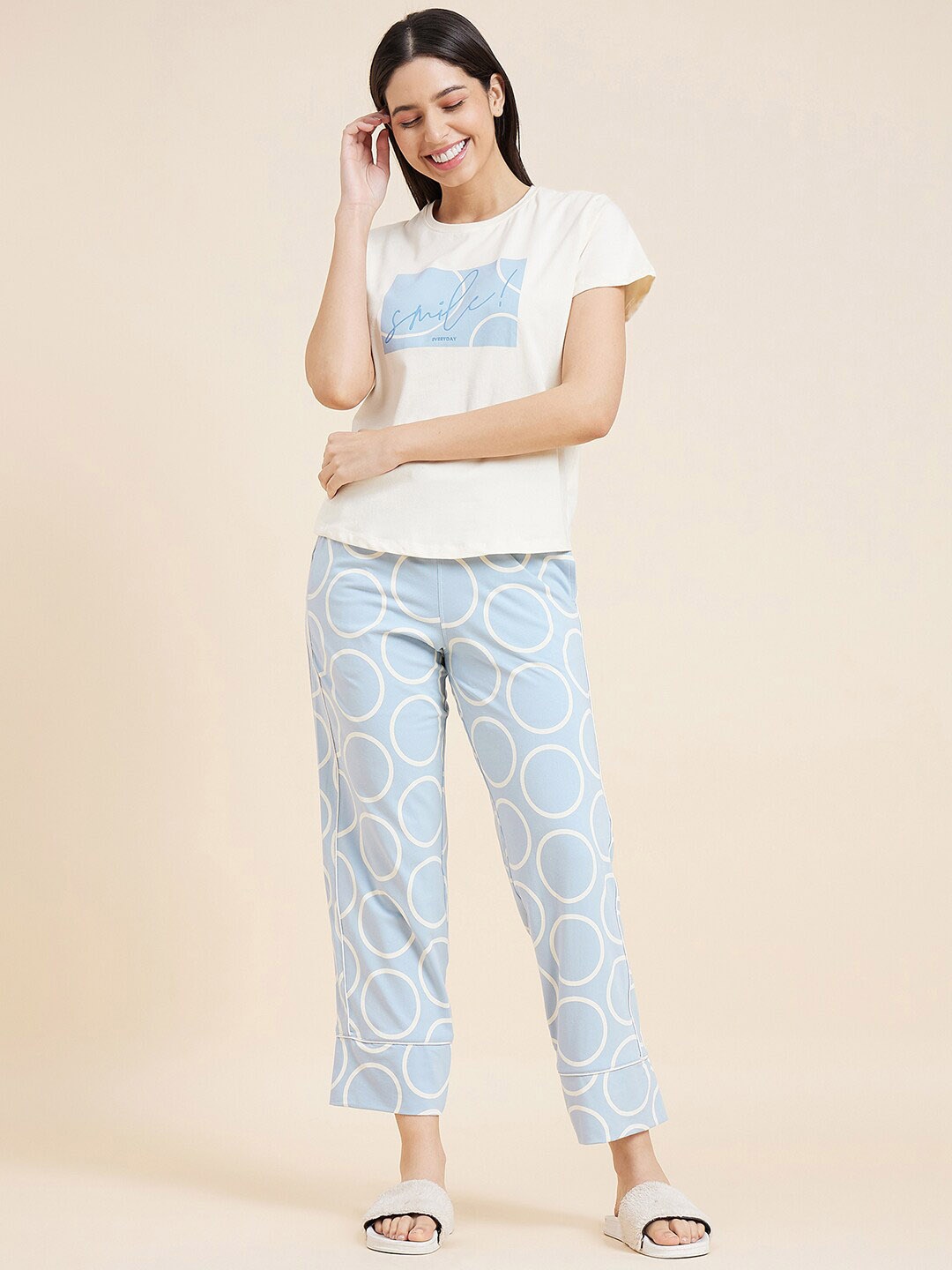 

Sweet Dreams Blue Printed Top & Trousers