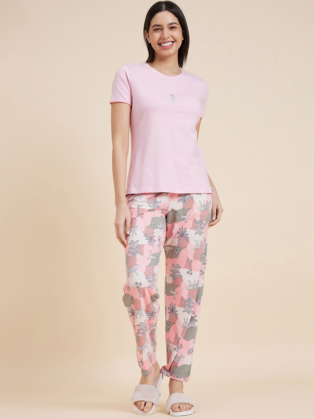 

Sweet Dreams Pink Printed Top & Trousers