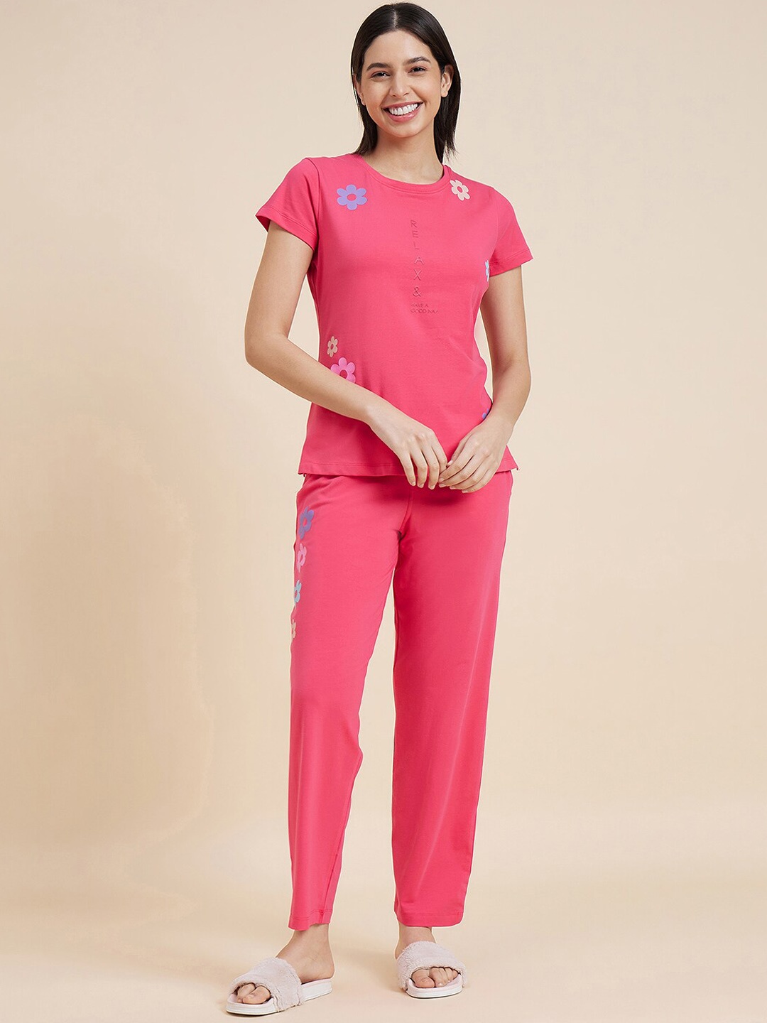 

Sweet Dreams Red Printed Top & Trousers