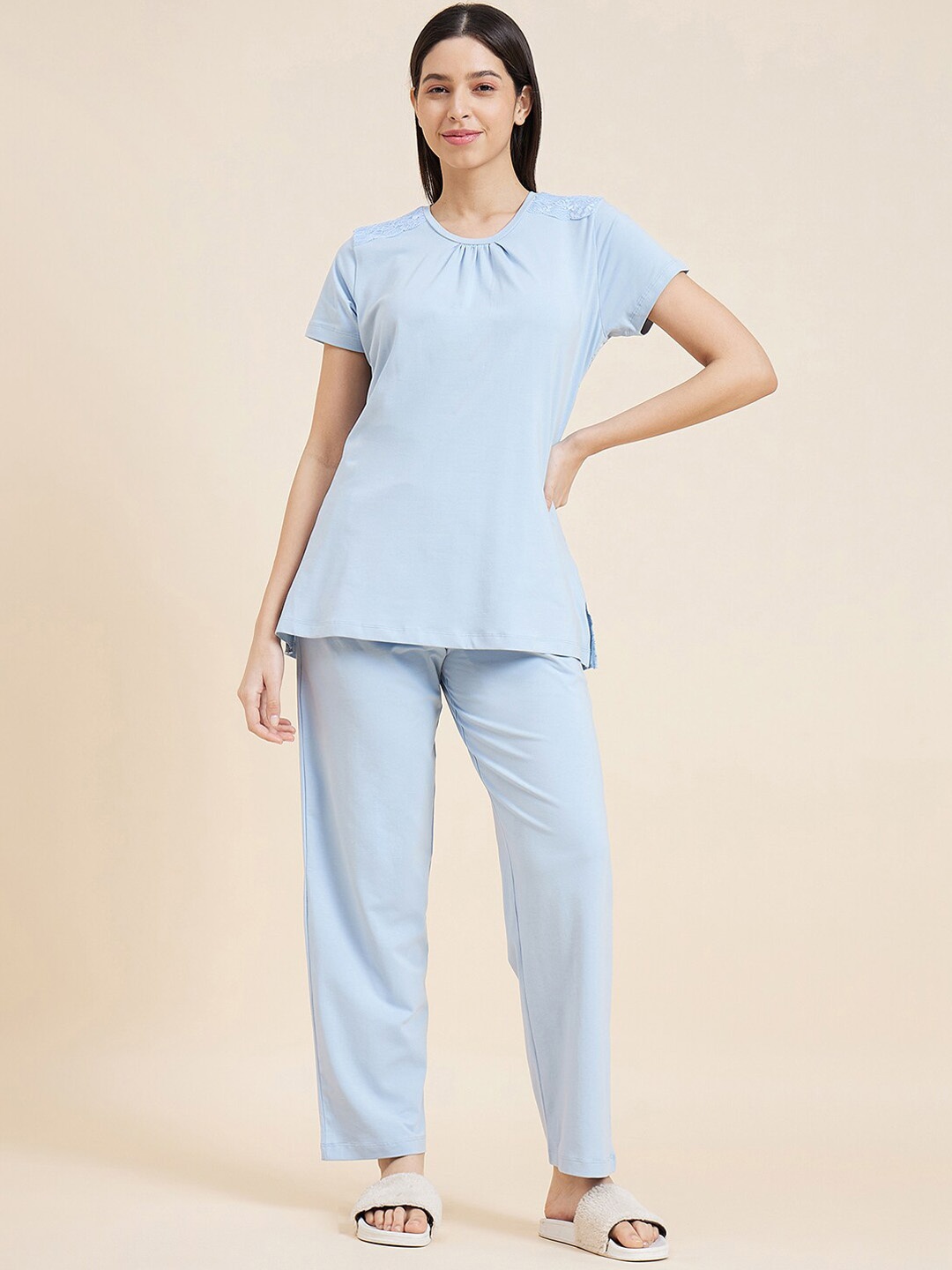 

Sweet Dreams Blue Short Sleeves Night suit