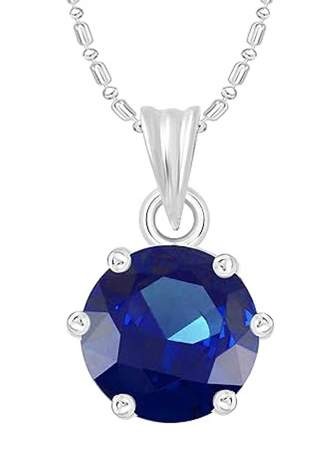 

Vighnaharta Rhodium-Plated Cubic Zirconia Circular Pendant With Chain, Silver
