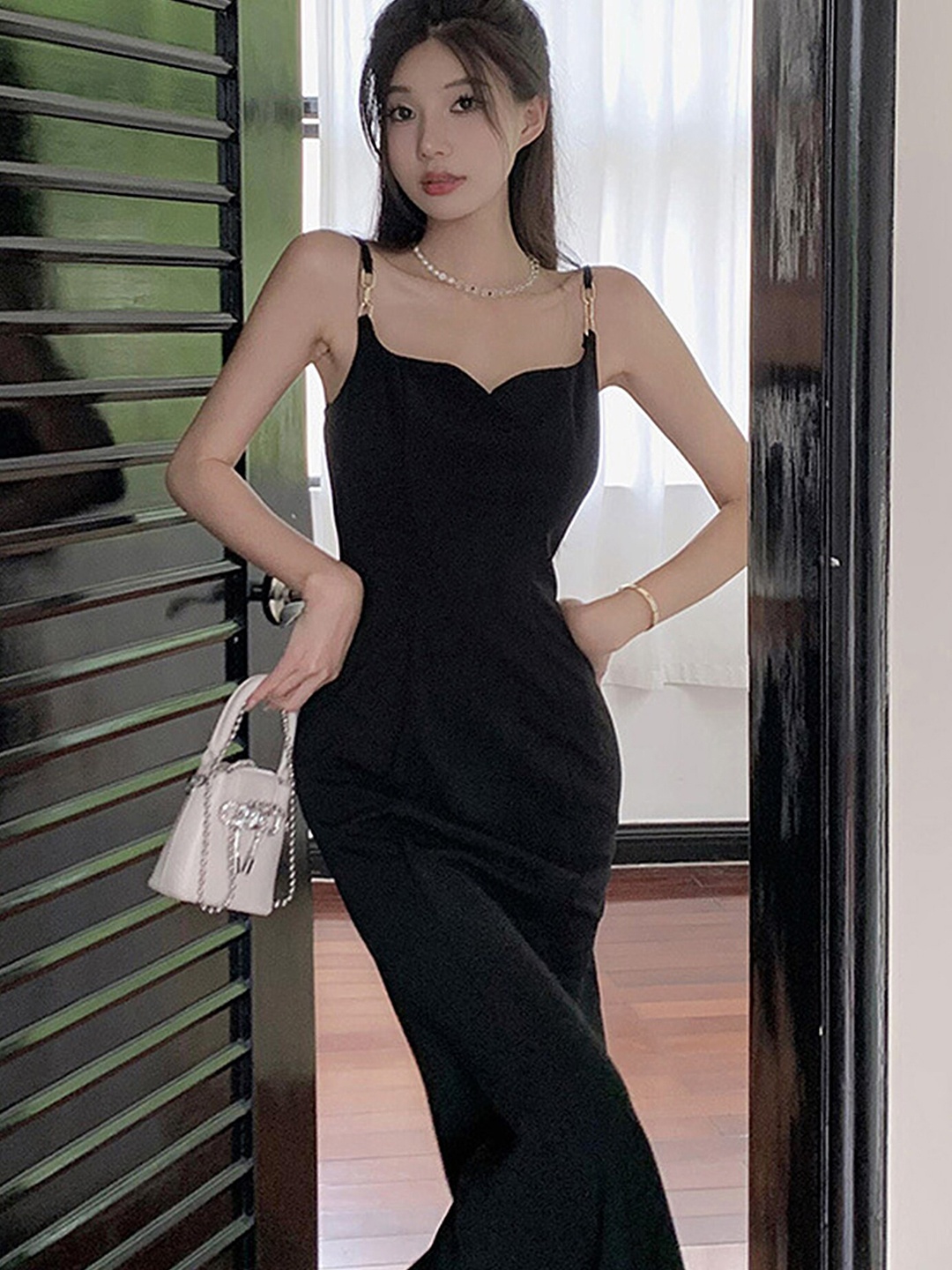 

LULU & SKY Sweetheart Neck Maxi Dress, Black