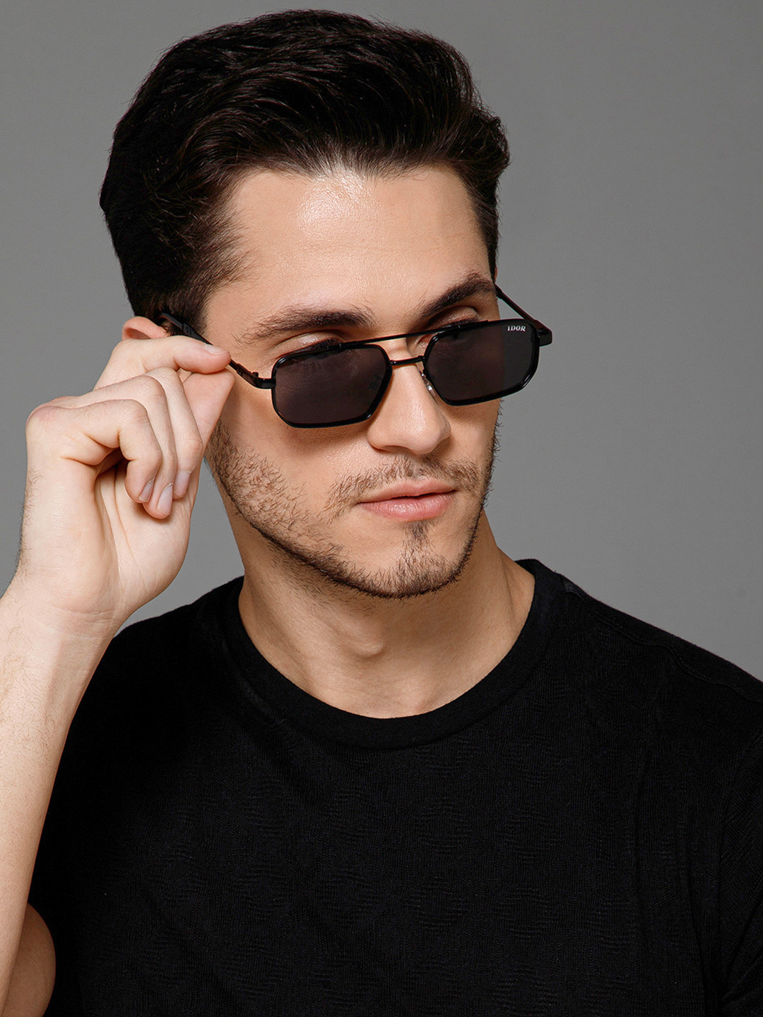 

IDOR Unisex Rectangle Sunglasses with UV Protected Lens 2293-GD-BRW, Brown