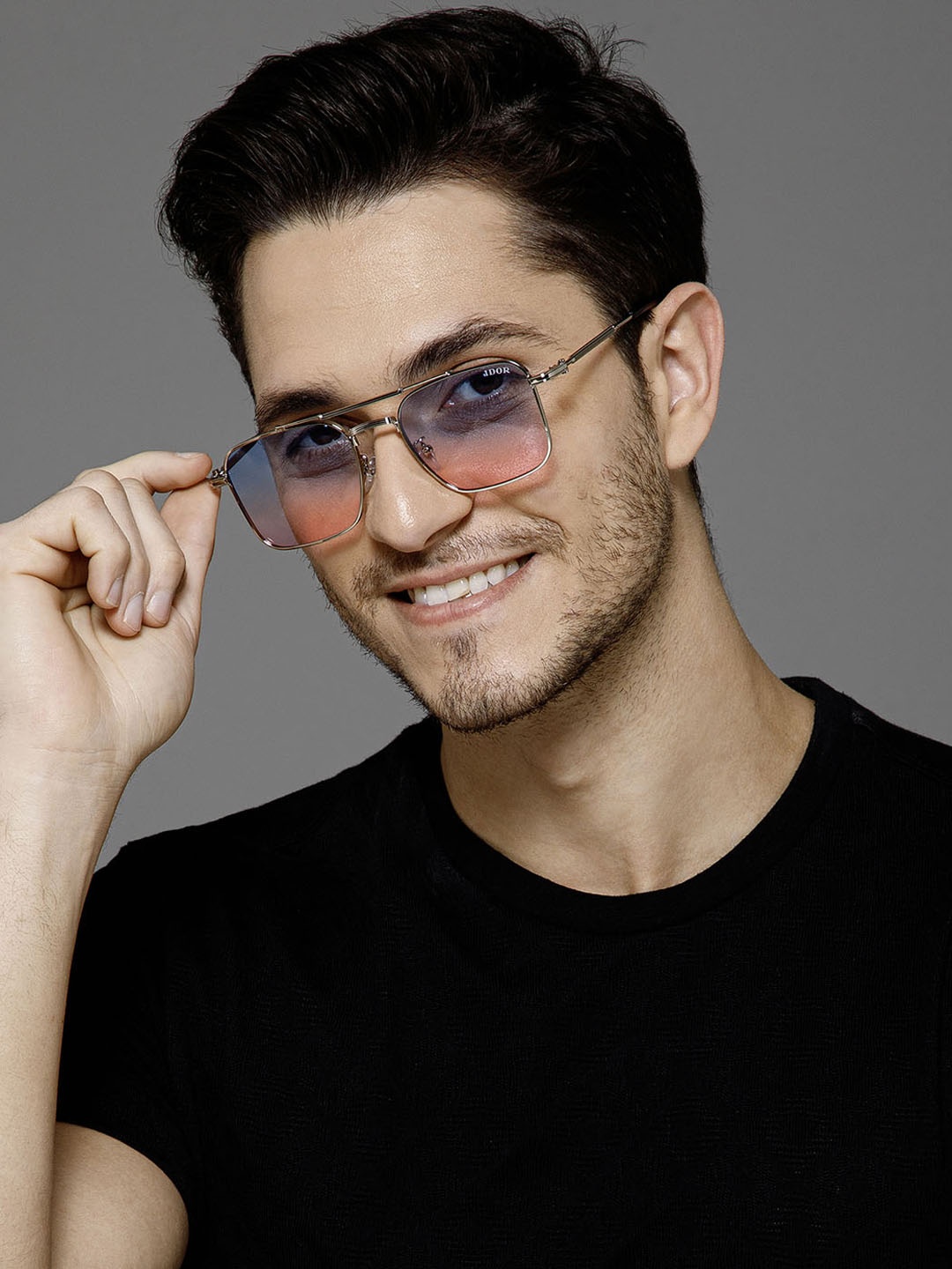 

IDOR Unisex Rectangle Sunglasses with UV Protected Lens 2286-GD-BLU, Blue
