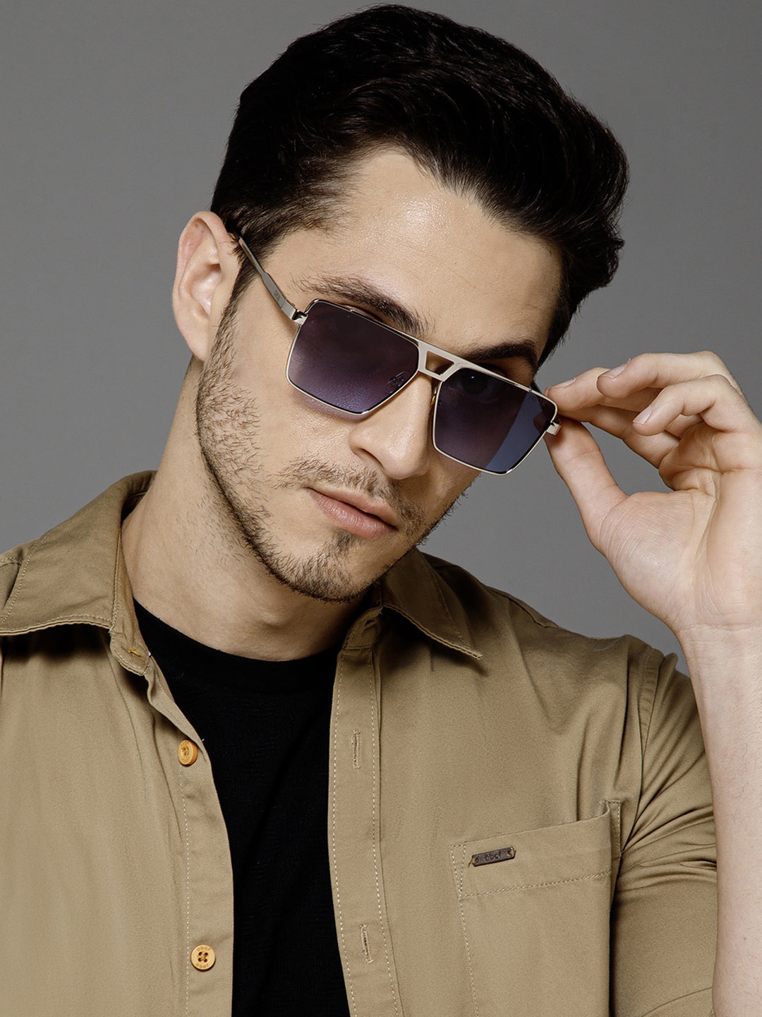 

IDOR Unisex Aviator Sunglass with UV Protected Lens 008-GD-BRW, Brown