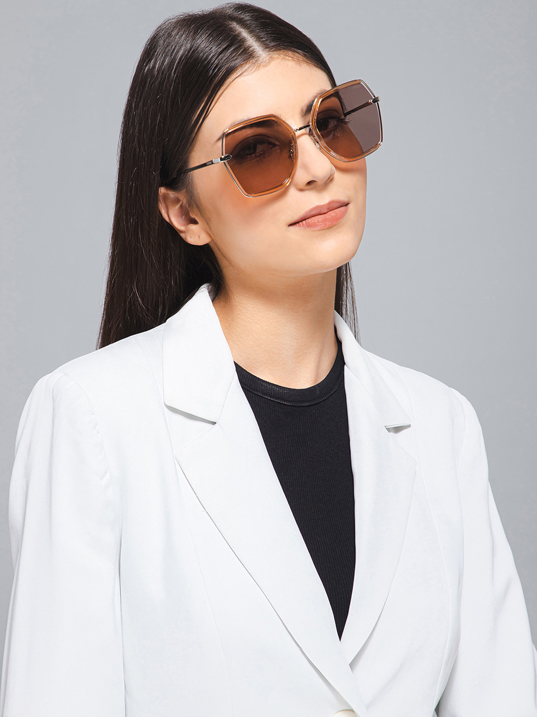 

IDOR Unisex Rectangle Sunglass with Polarised Lens 2227-T11, Brown