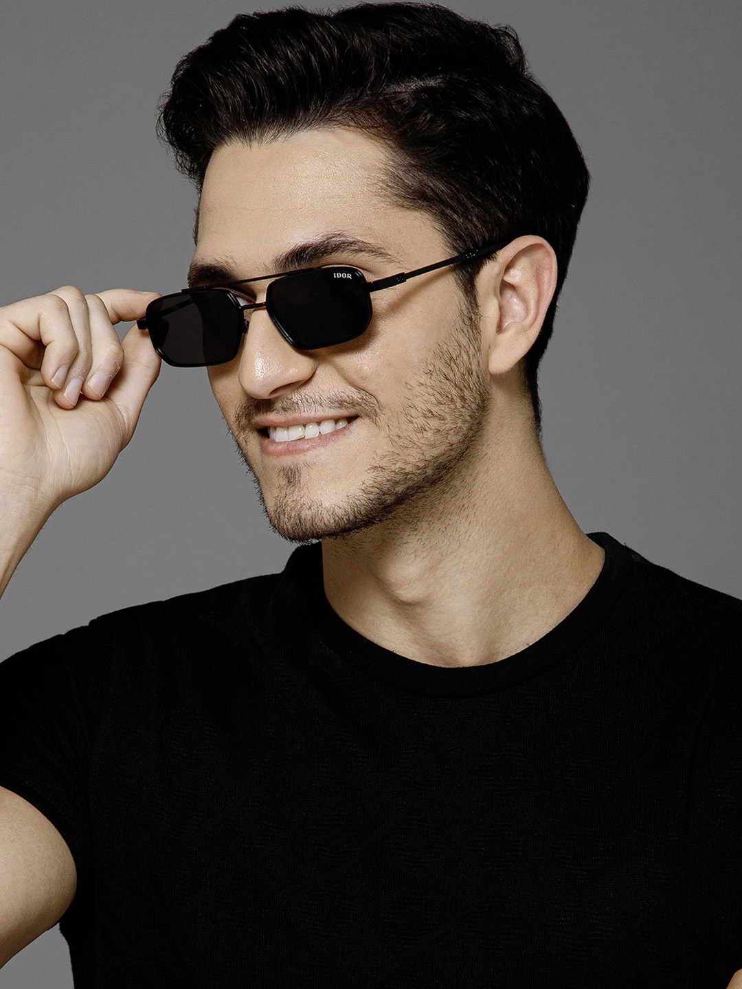 

IDOR Unisex Rectangle Sunglasses with UV Protected Lens 2293-SLV-GRDBLU, Blue