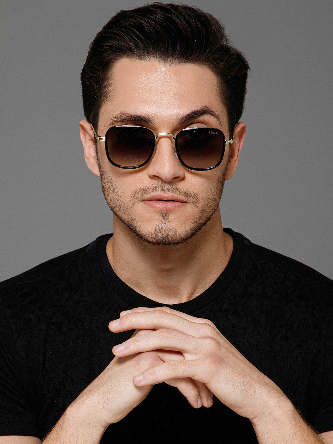 

IDOR Unisex Square Sunglasses with UV Protected Lens 2297-SLV-GRDBLU, Blue