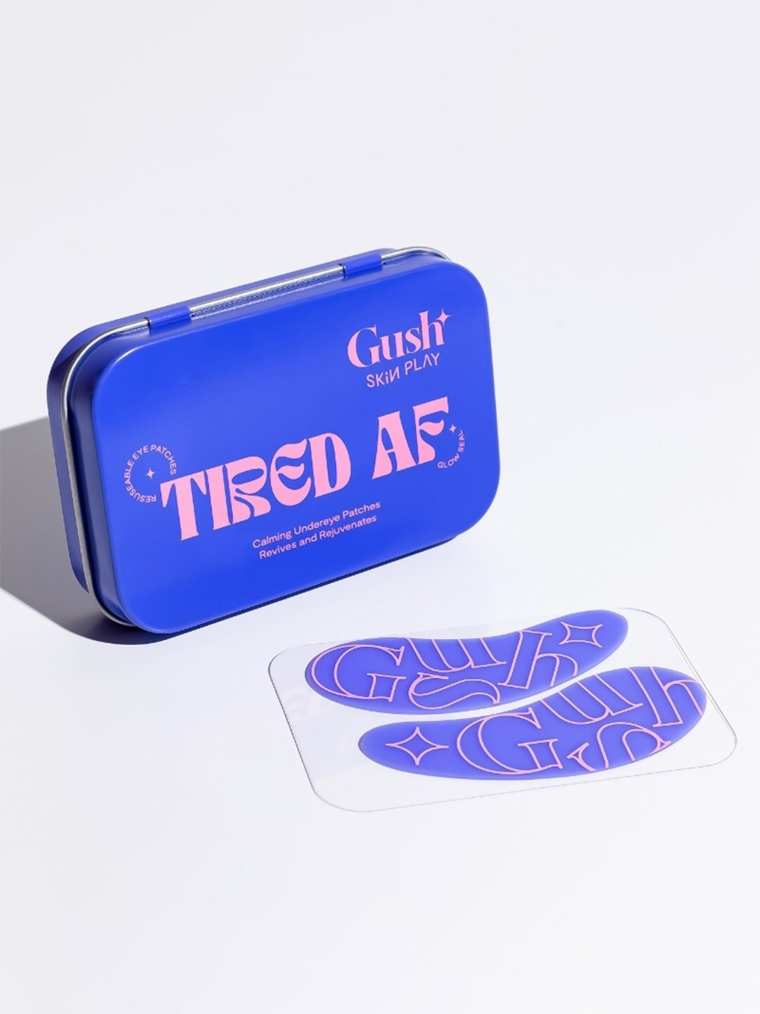 

Gush Beauty Tired AF Reusable Medical Grade Silicone Calming Under Eye Patches - 2 Patches, Blue