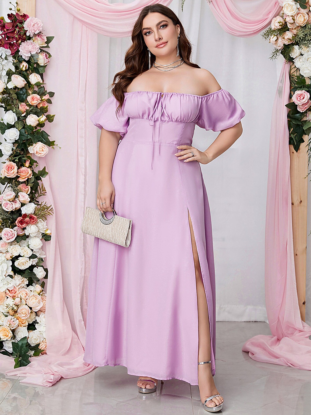 

LULU & SKY Off-Shoulder Maxi Dress, Purple