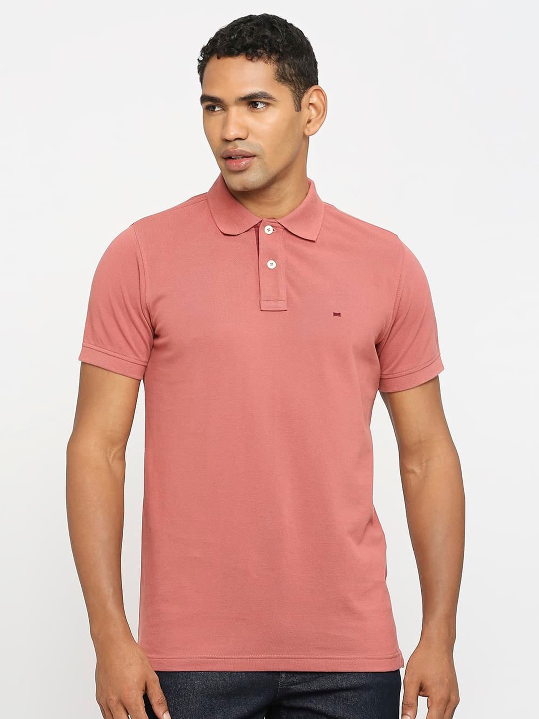 

Basics Polo Collar Slim Fit Cotton T-shirt, Peach