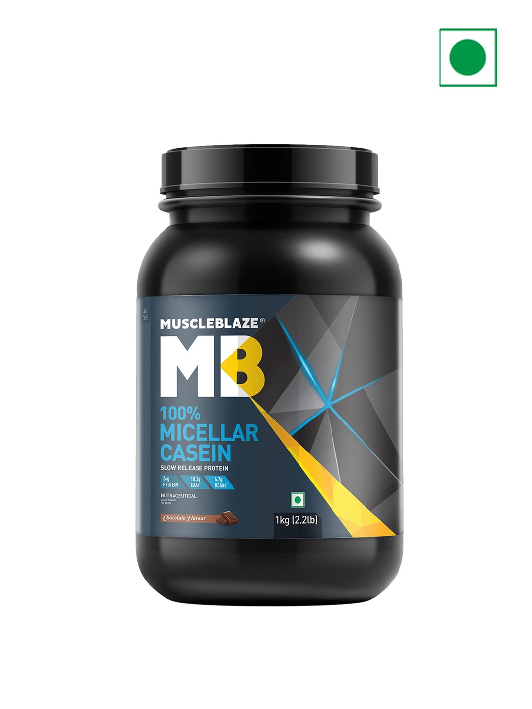 

MuscleBlaze 100% Micellar Casein-Chocolate Flavor- 1Kg, Brown
