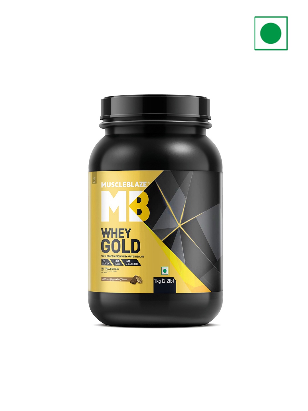 

MuscleBlaze Whey Protein Isolate With Digezyme 1Kg, Black