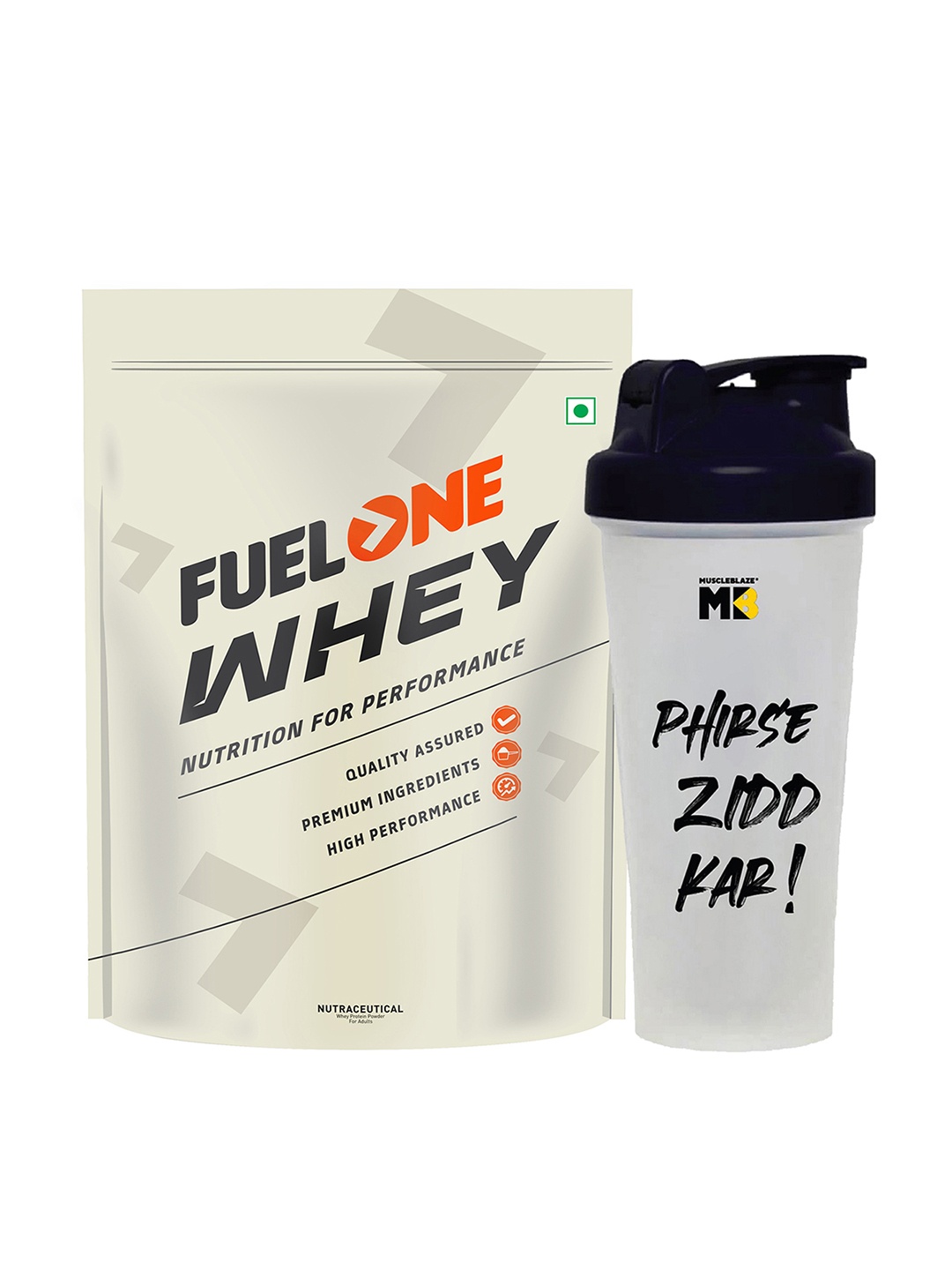 

MuscleBlaze Fuel One Whey Protein Chocolate Flavor with Shaker- 1 kg, Brown