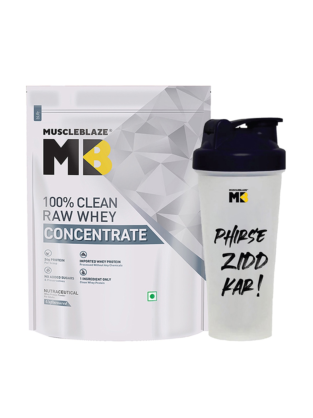 

MuscleBlaze Raw Whey Protein With Shaker -1Kg, White