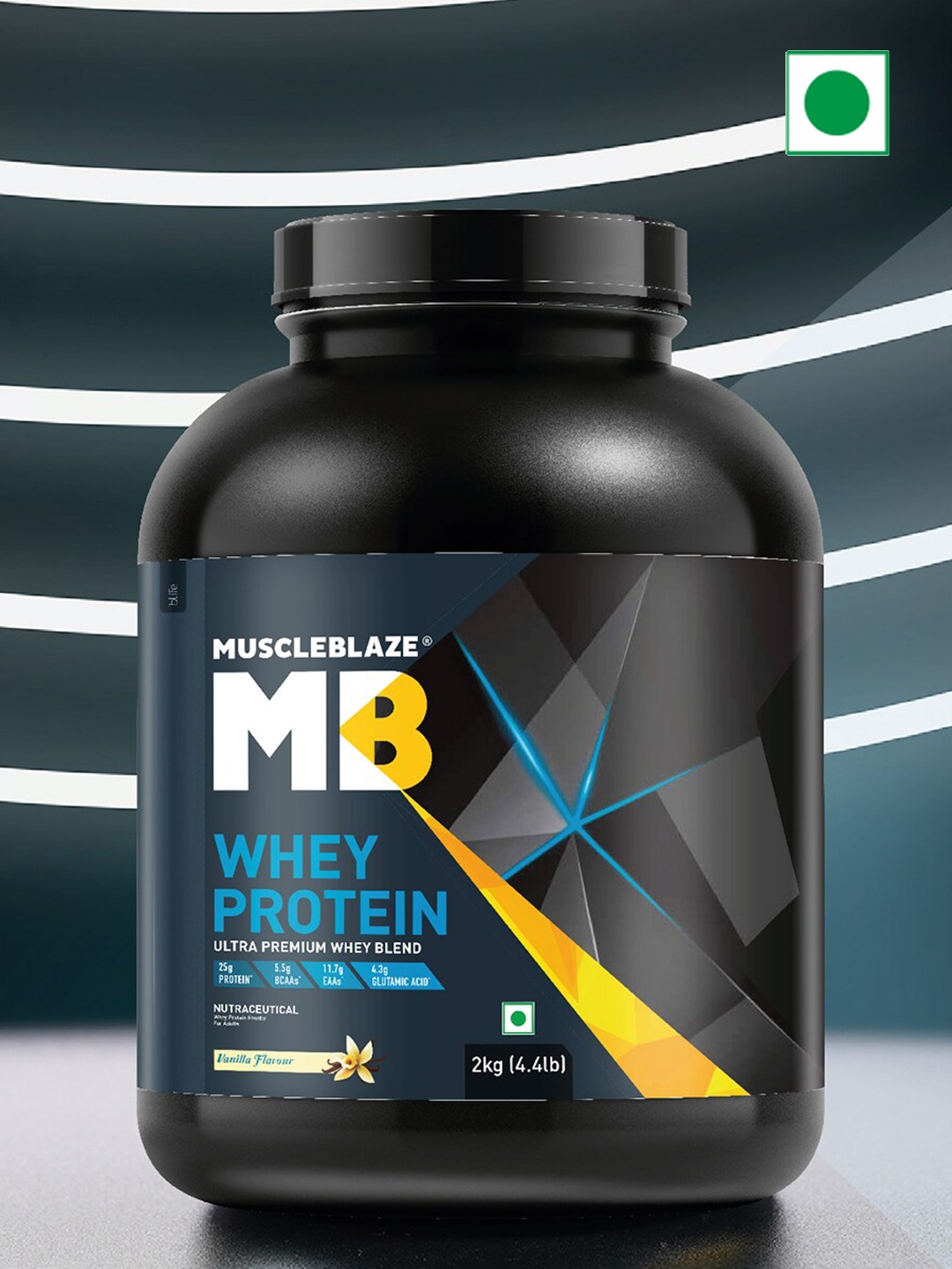 

MuscleBlaze 100% Whey Protein- Vanilla Flavor -2 kg, White