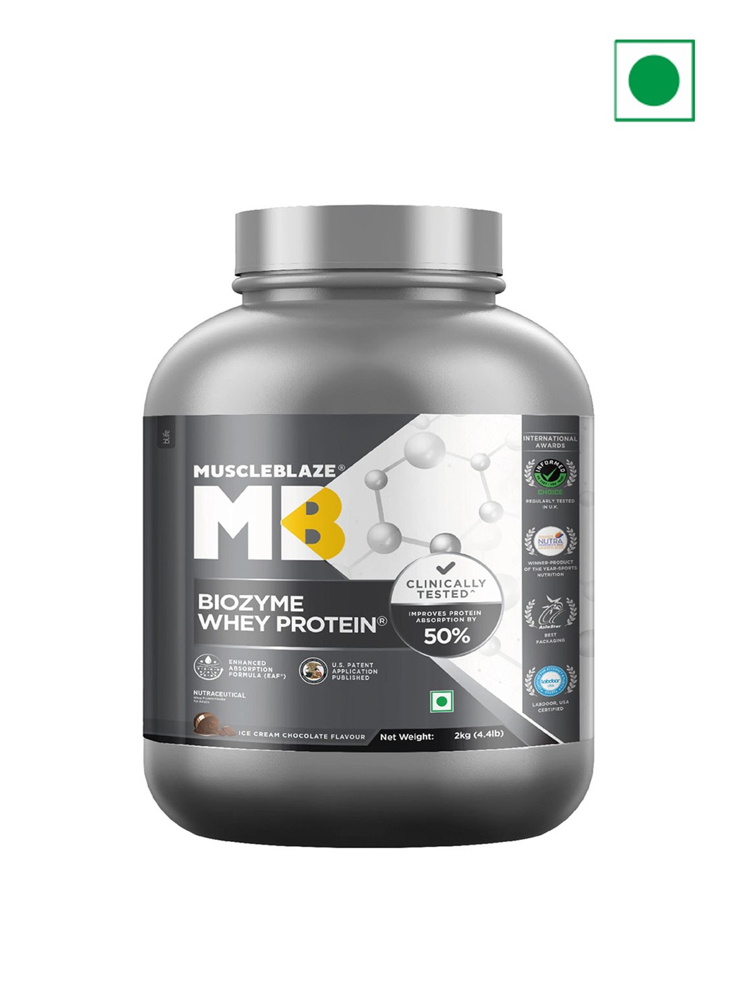 

MuscleBlaze Biozyme Whey Protein Ice Cream Chocolate Flavour- 2 kg, Brown