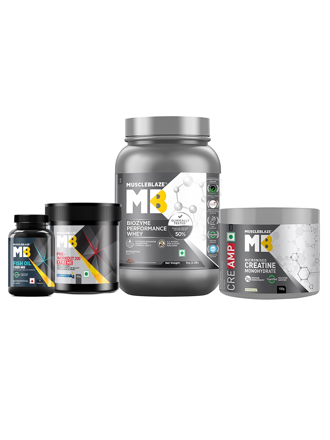 

MuscleBlaze Muscle Building Gym Goers Combo-1.2Kg, White