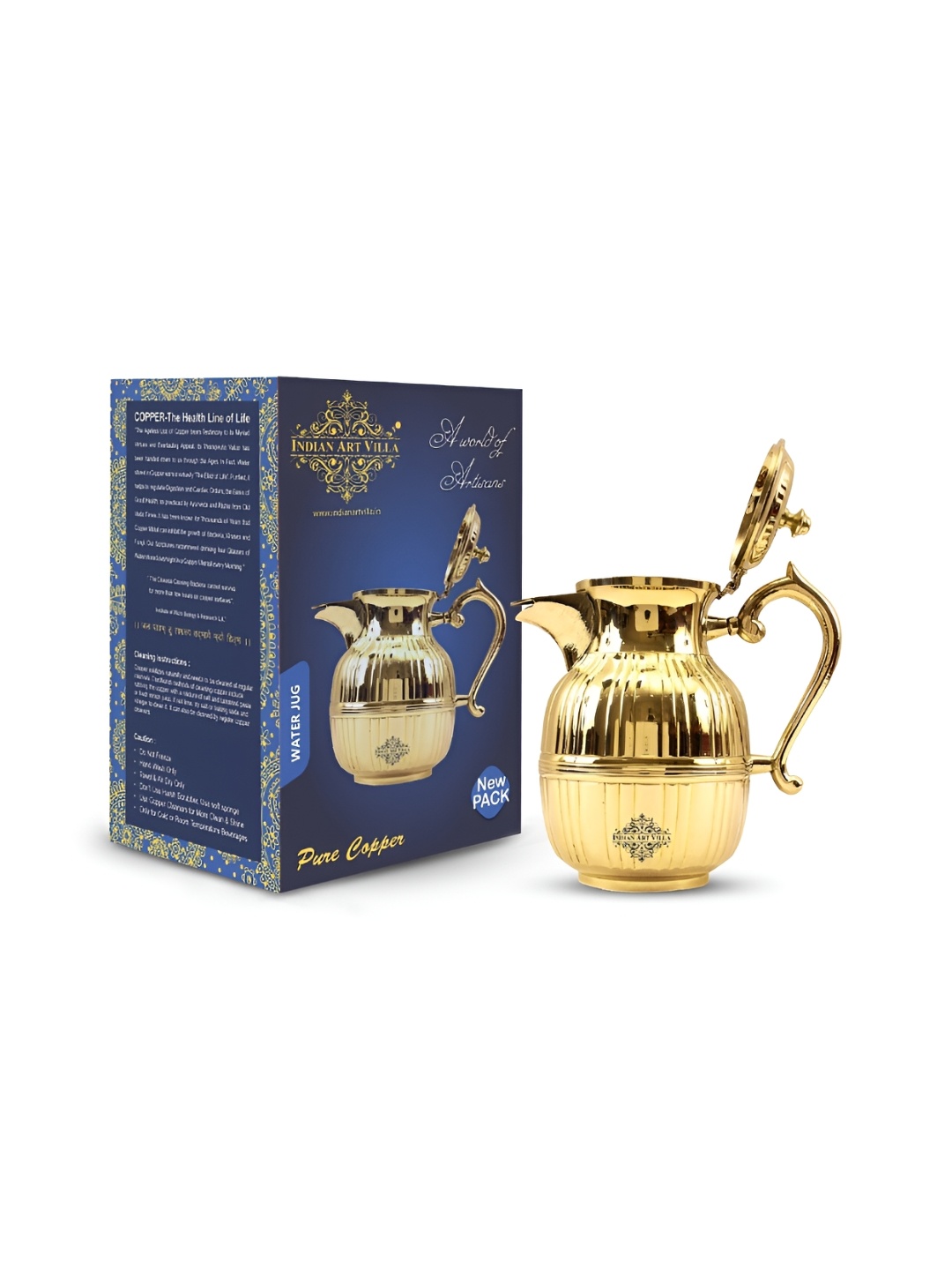 

INDIAN ART VILLA Gold-Toned Brass Water Jugs 1.25 L