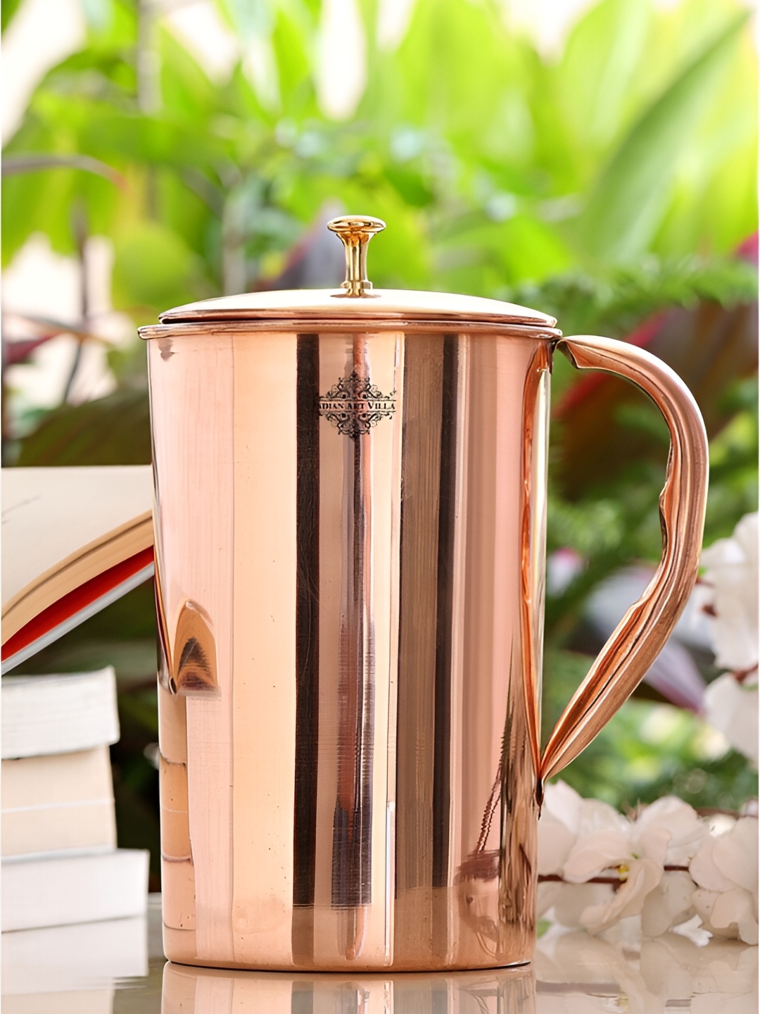 

INDIAN ART VILLA Copper Toned Easy to Clean Copper Water Jug 2 L