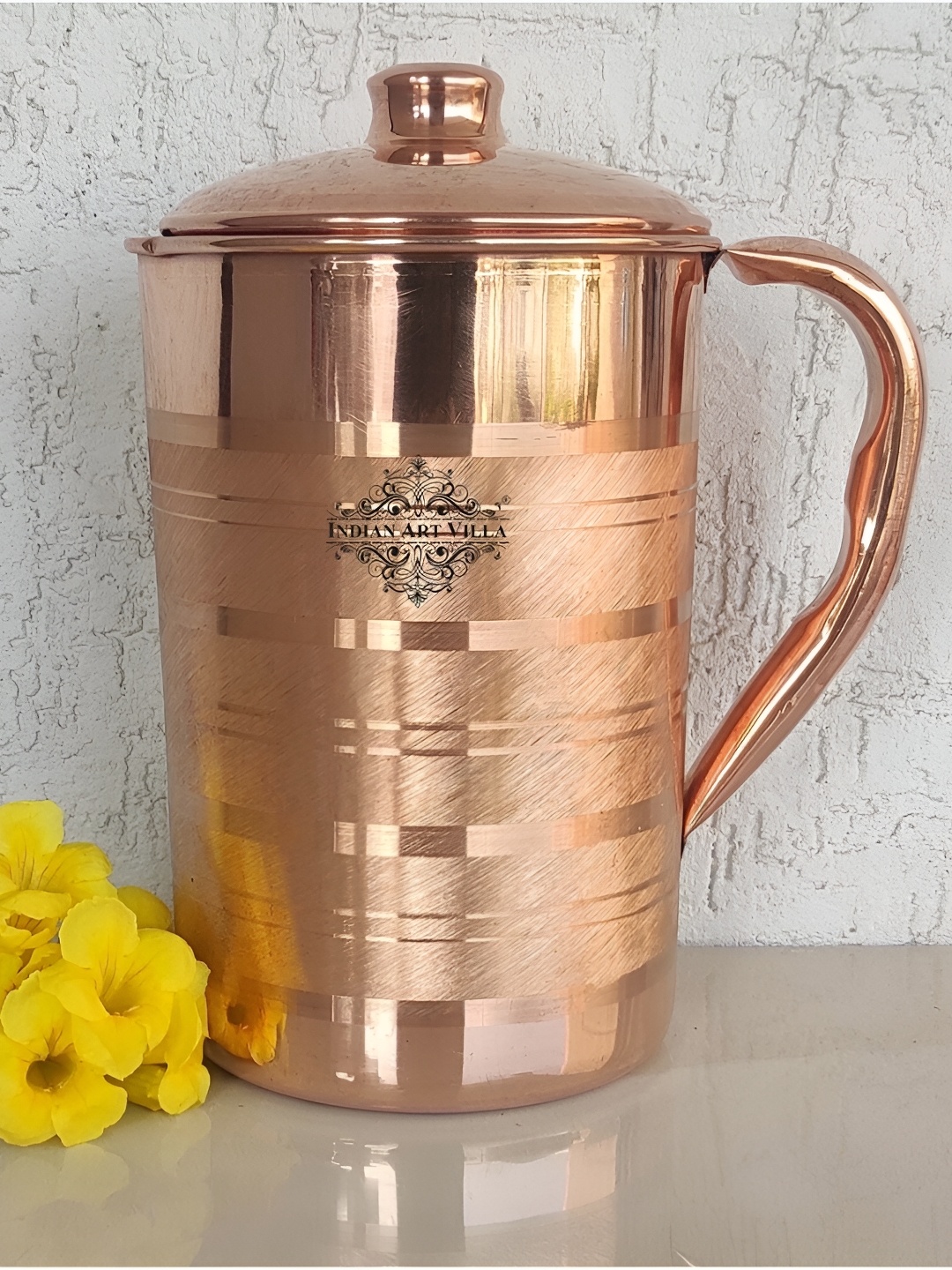 

INDIAN ART VILLA Brown Copper Water Jugs 1.3 L