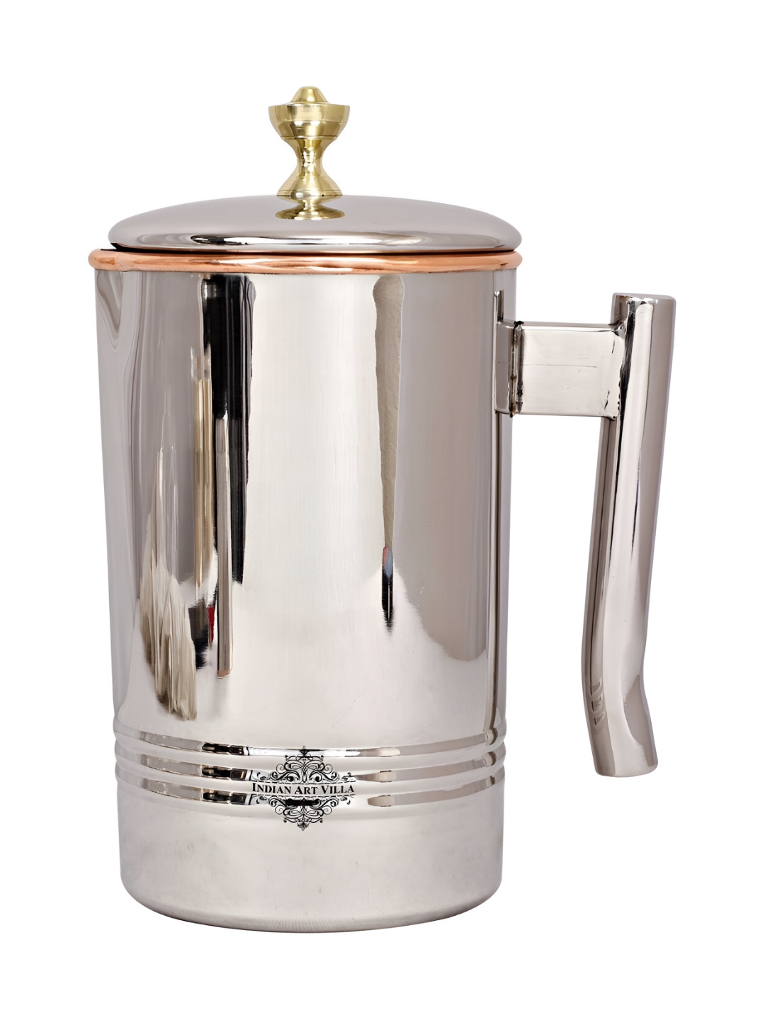 

INDIAN ART VILLA Copper Toned & silver Toned Water Jug