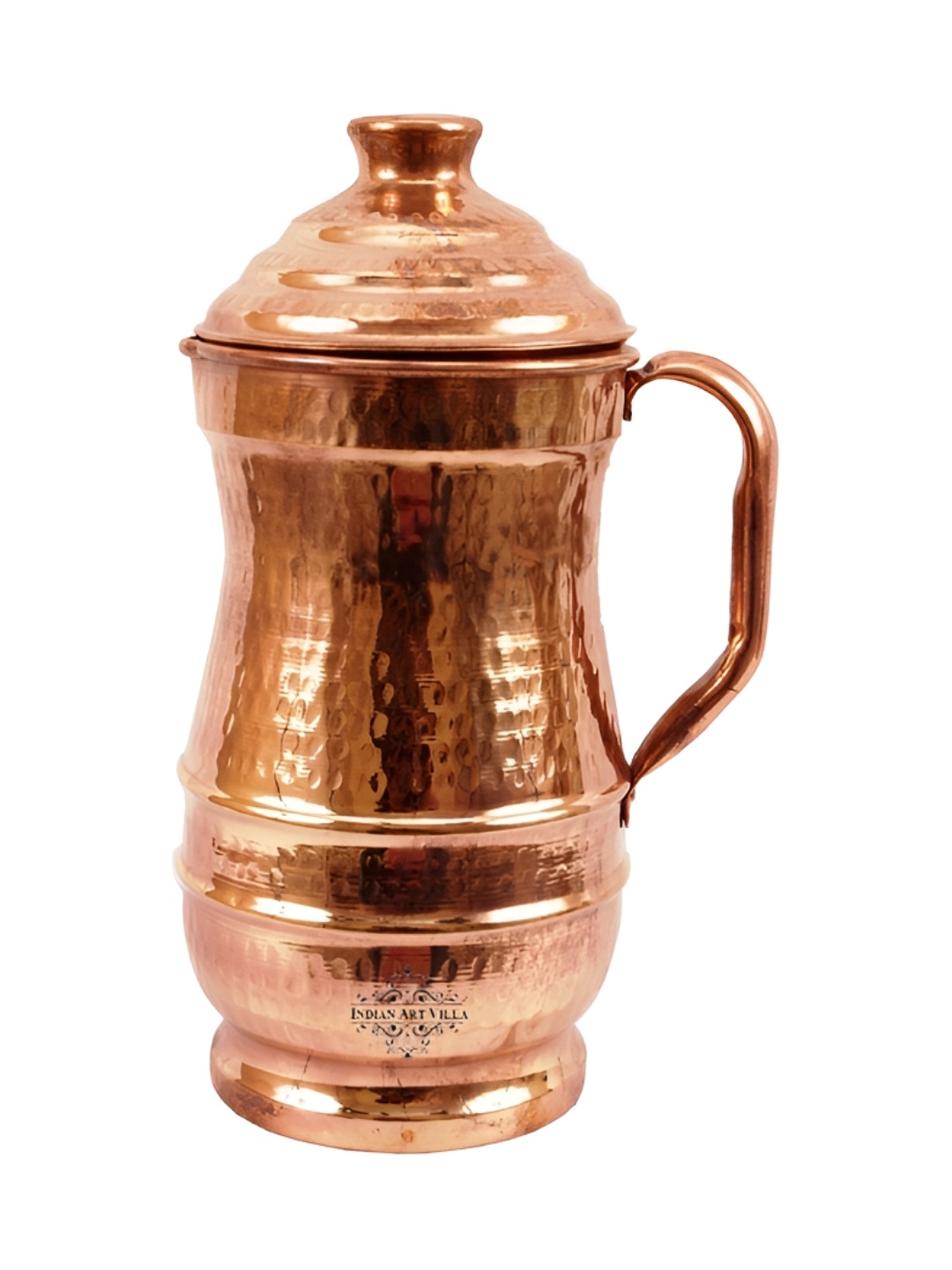 

INDIAN ART VILLA Copper Toned Textured Easy to Clean Copper Water Jug 1.4 L