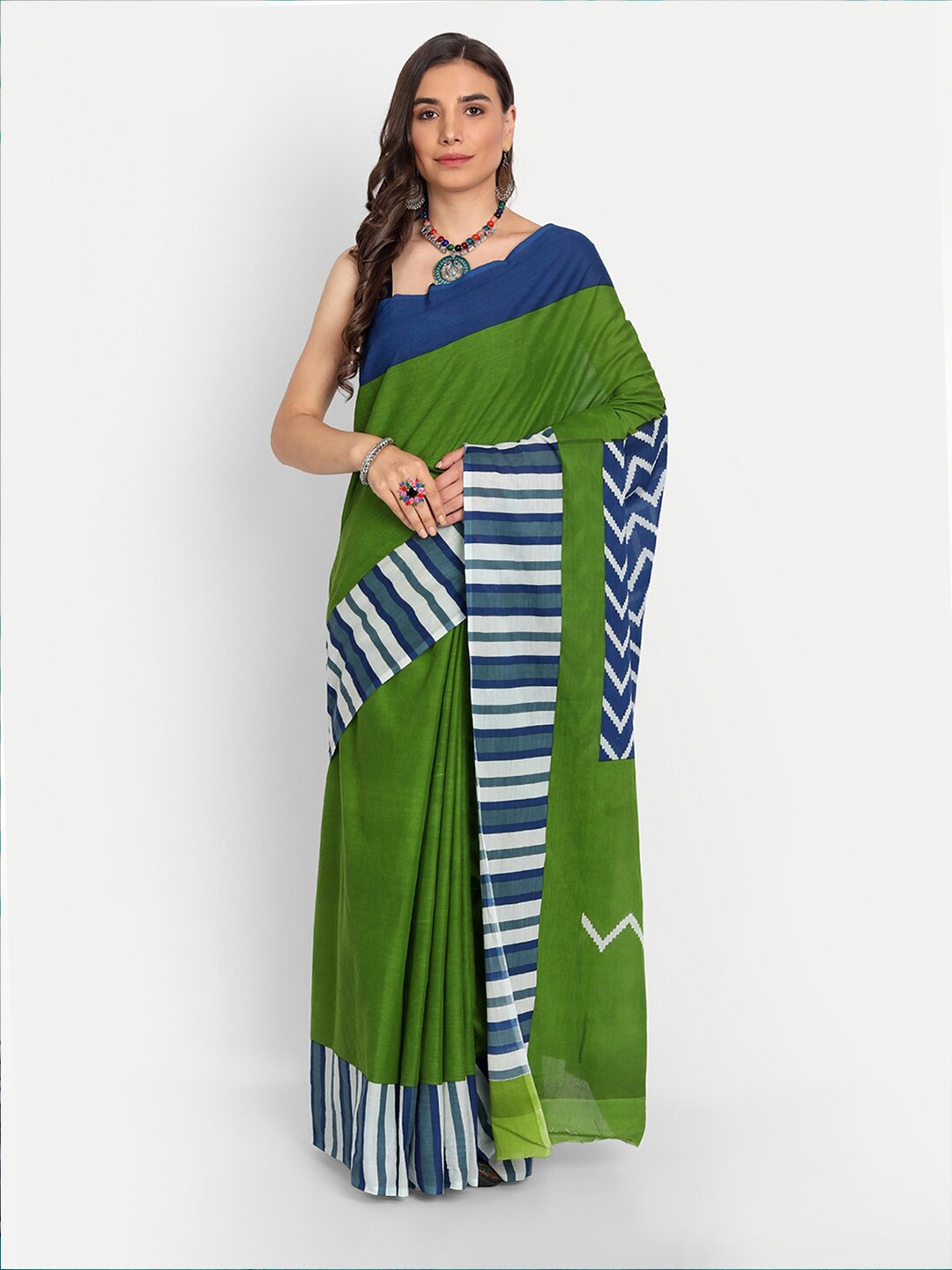 

KALINI Pure Cotton Saree, Green