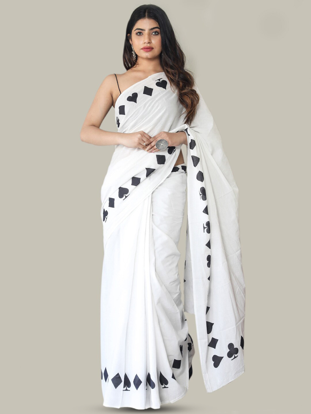 

KALINI Pure Cotton Saree, White