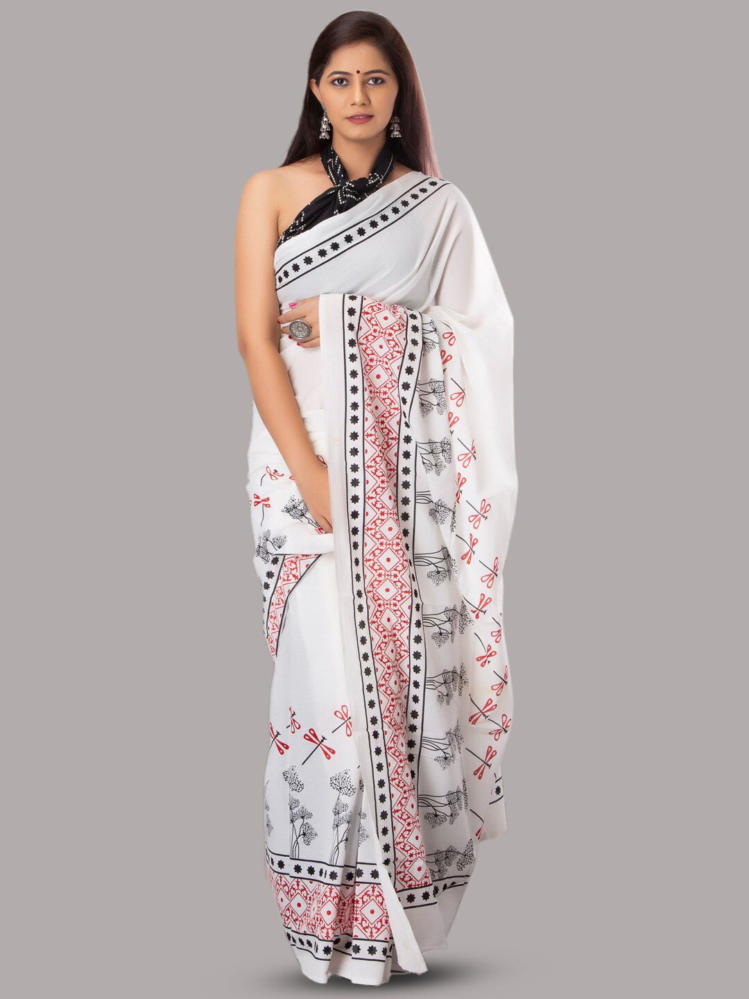 

KALINI Pure Cotton Saree, White