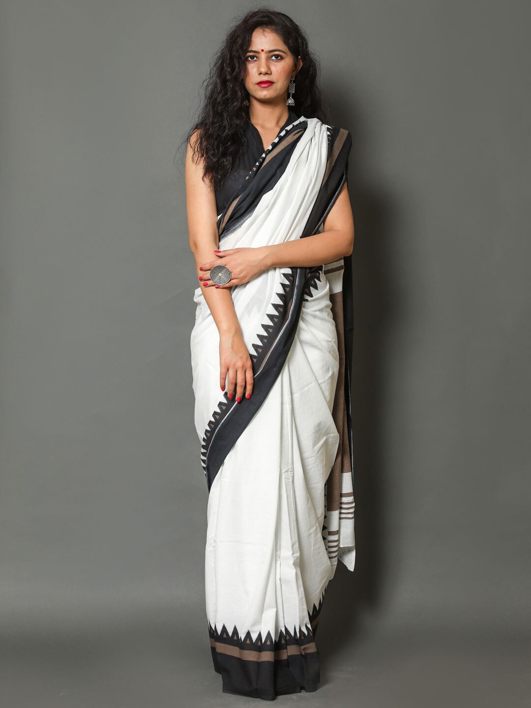 

KALINI Pure Cotton Saree, White