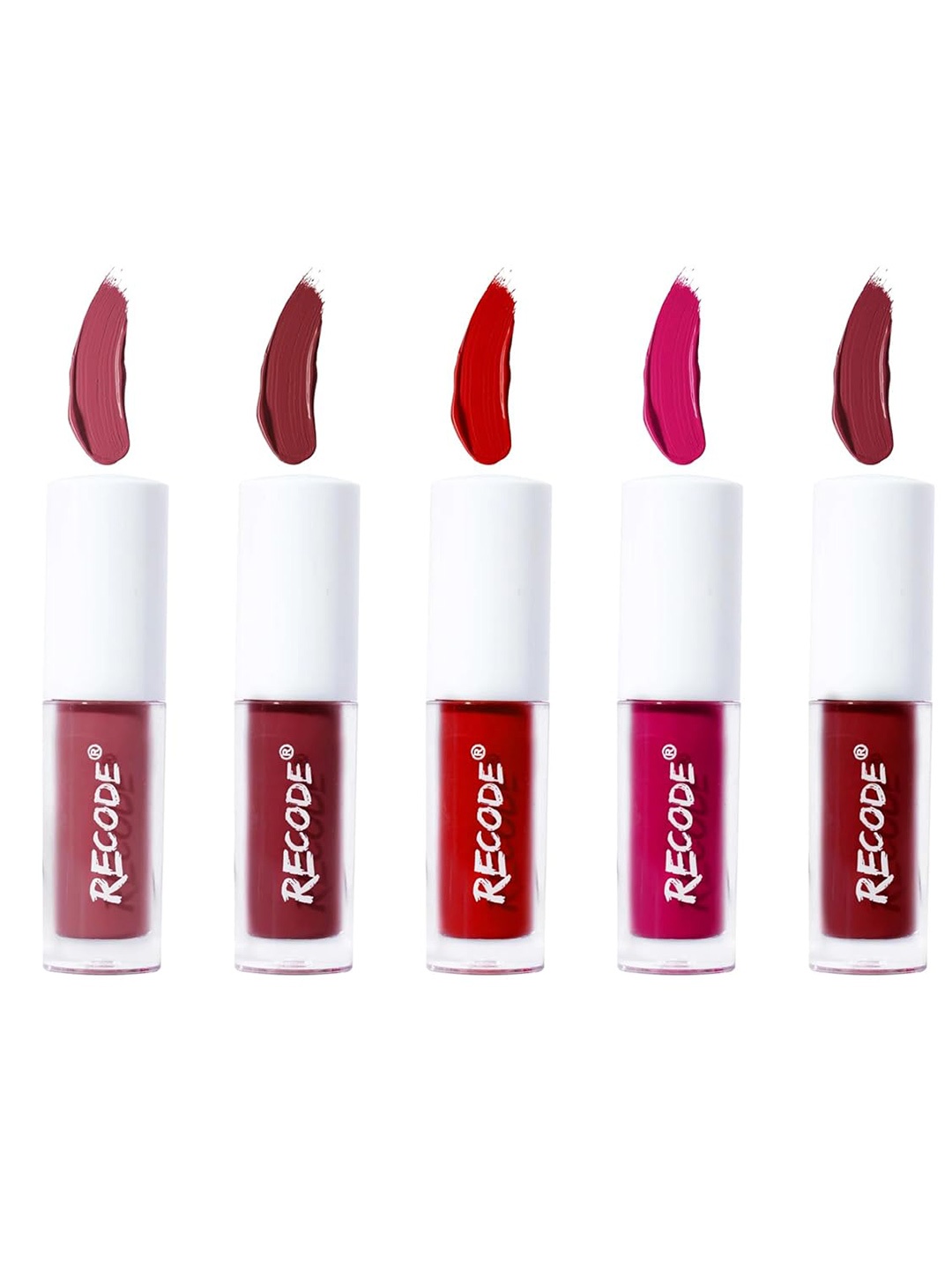 

Recode Studio Pro Set Of 5 Mini Mousse Matte Liquid Lipstick - 1.75ml Each - Bridal Bold, Red