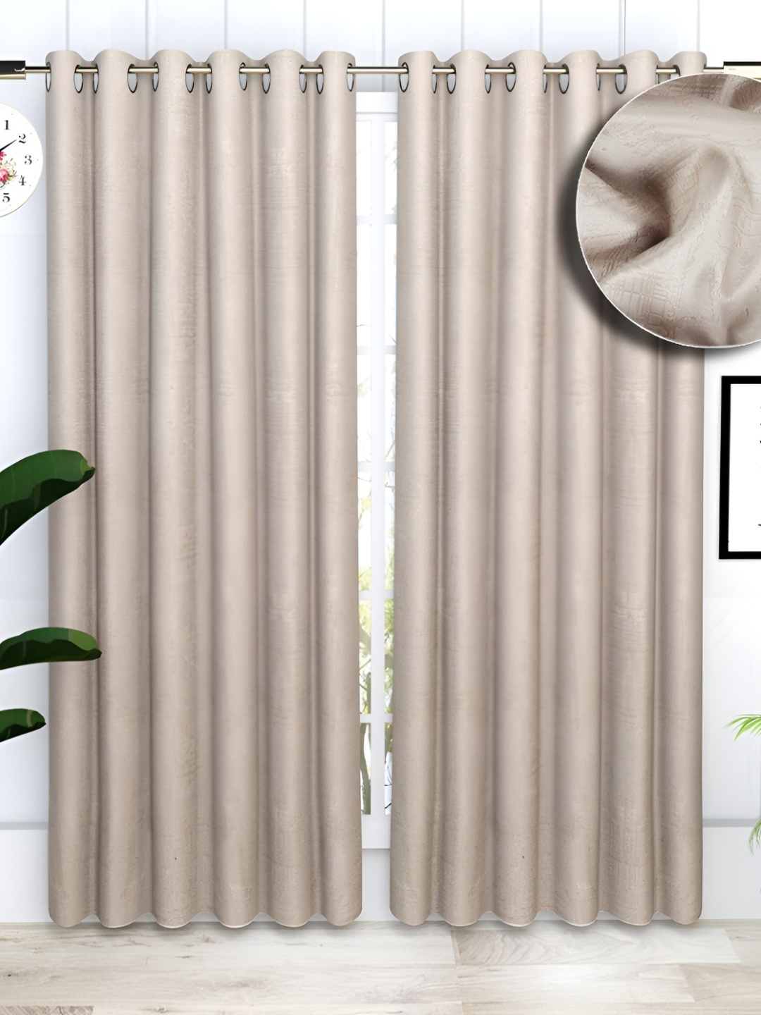 

bsb home Beige 2 Pieces Black Out Door Curtains