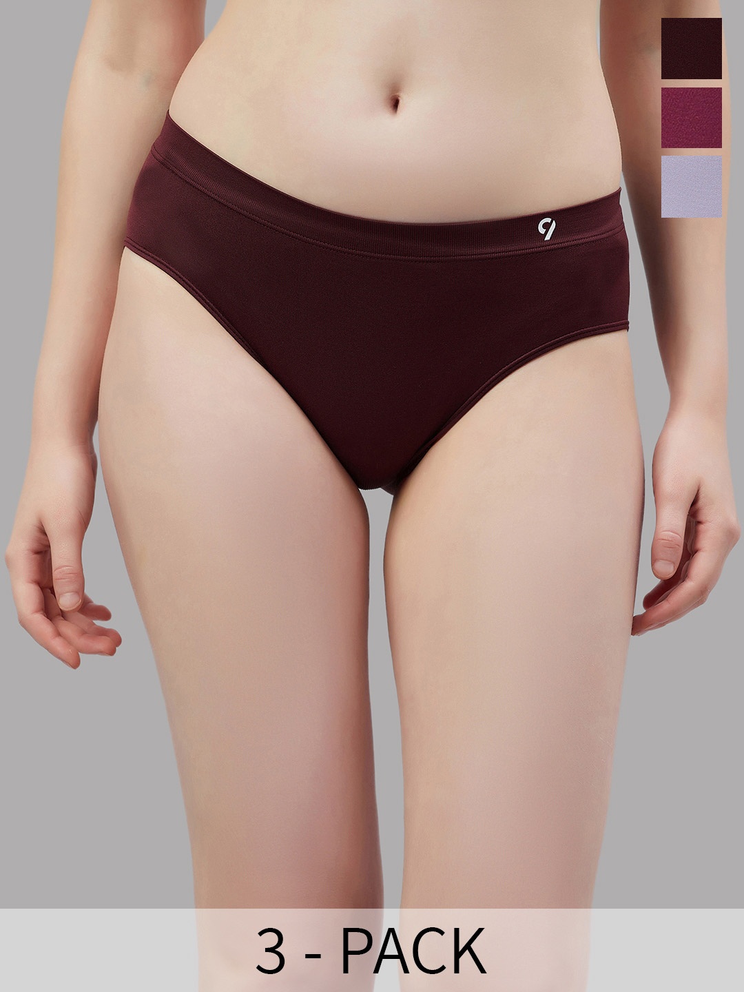 

C9 AIRWEAR Pack Of 3 Mid-Rise Anti Microbial Seamless Basic Briefs, Assorted