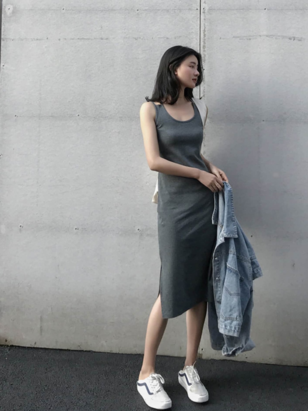 

LULU & SKY Sleeveless Sheath Midi Dress, Charcoal