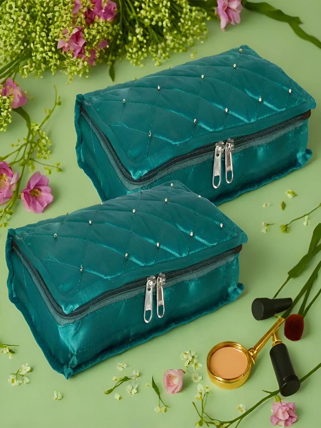 

Kuber Industries Green 2 Pieces Jewellery Organisers