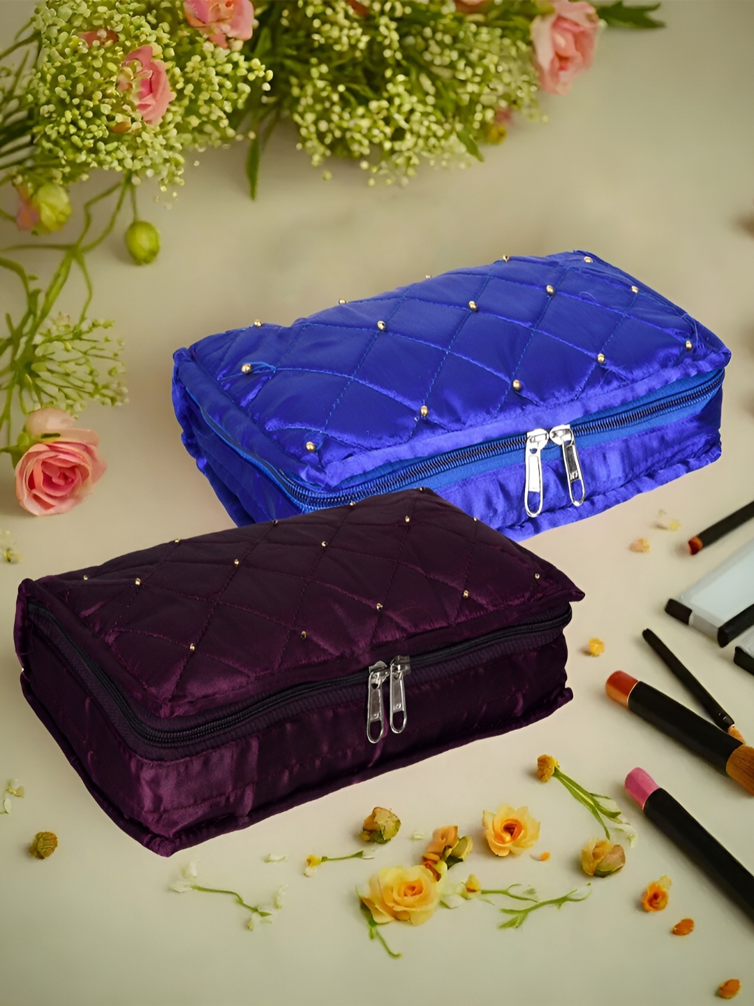 

Kuber Industries Purple & Blue 2 Pieces Jewellery Organisers