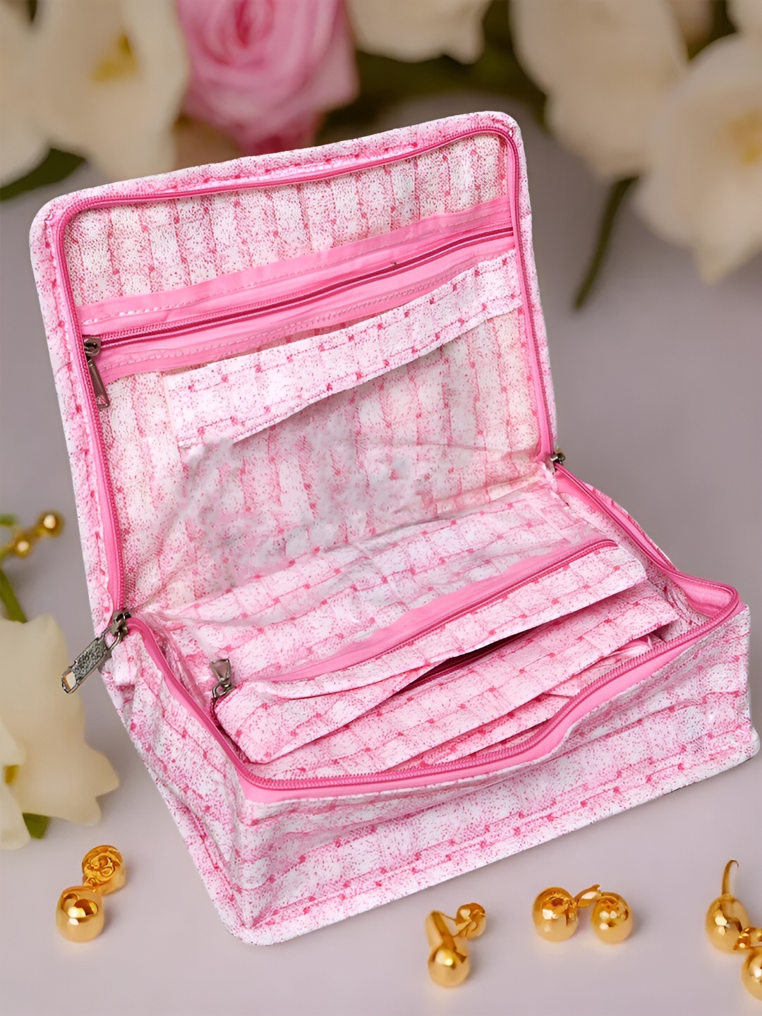 

Kuber Industries Pink Reusable Jewellery Organisers