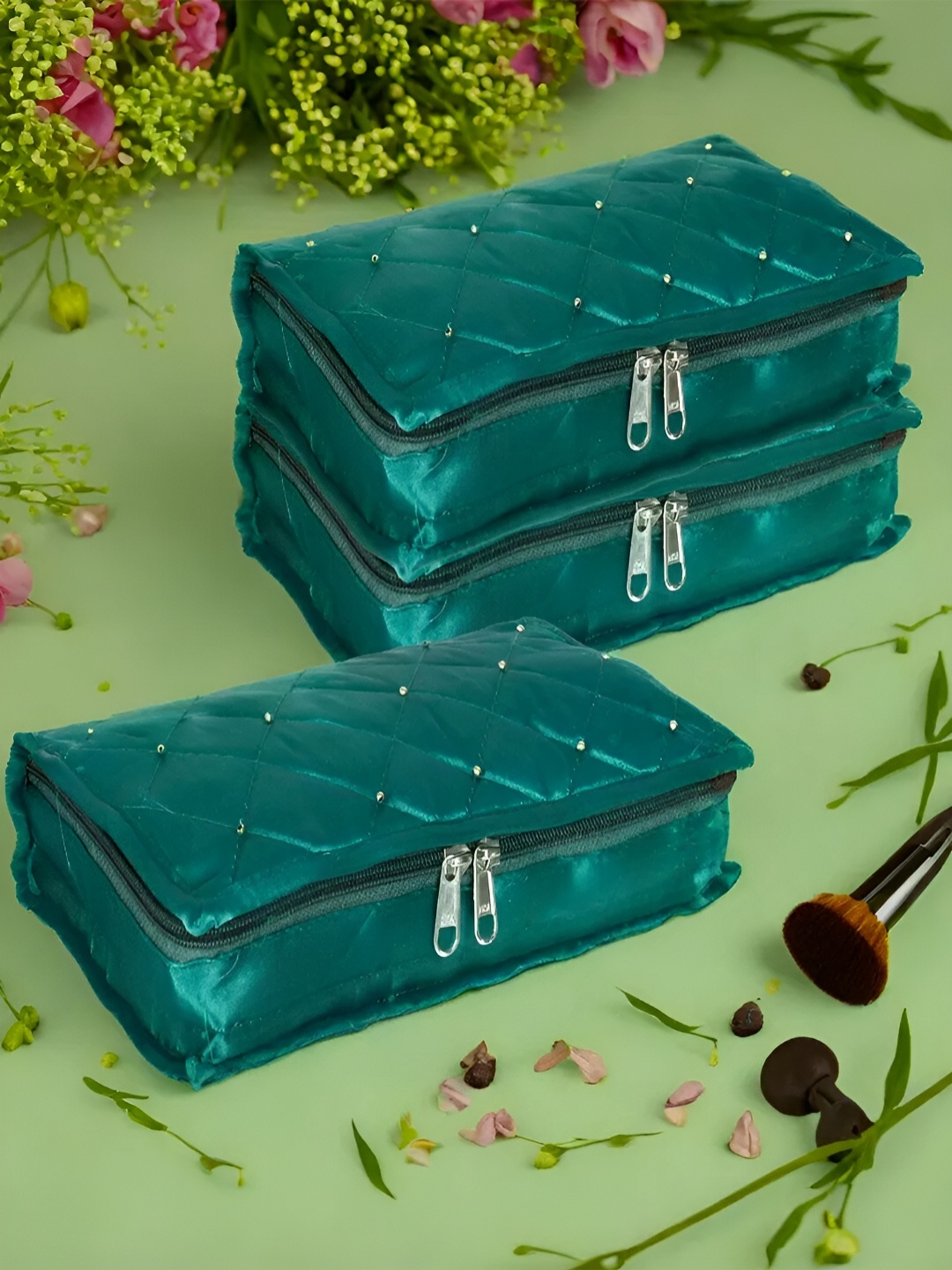 

Kuber Industries Green 3 Pieces Jewellery Organisers