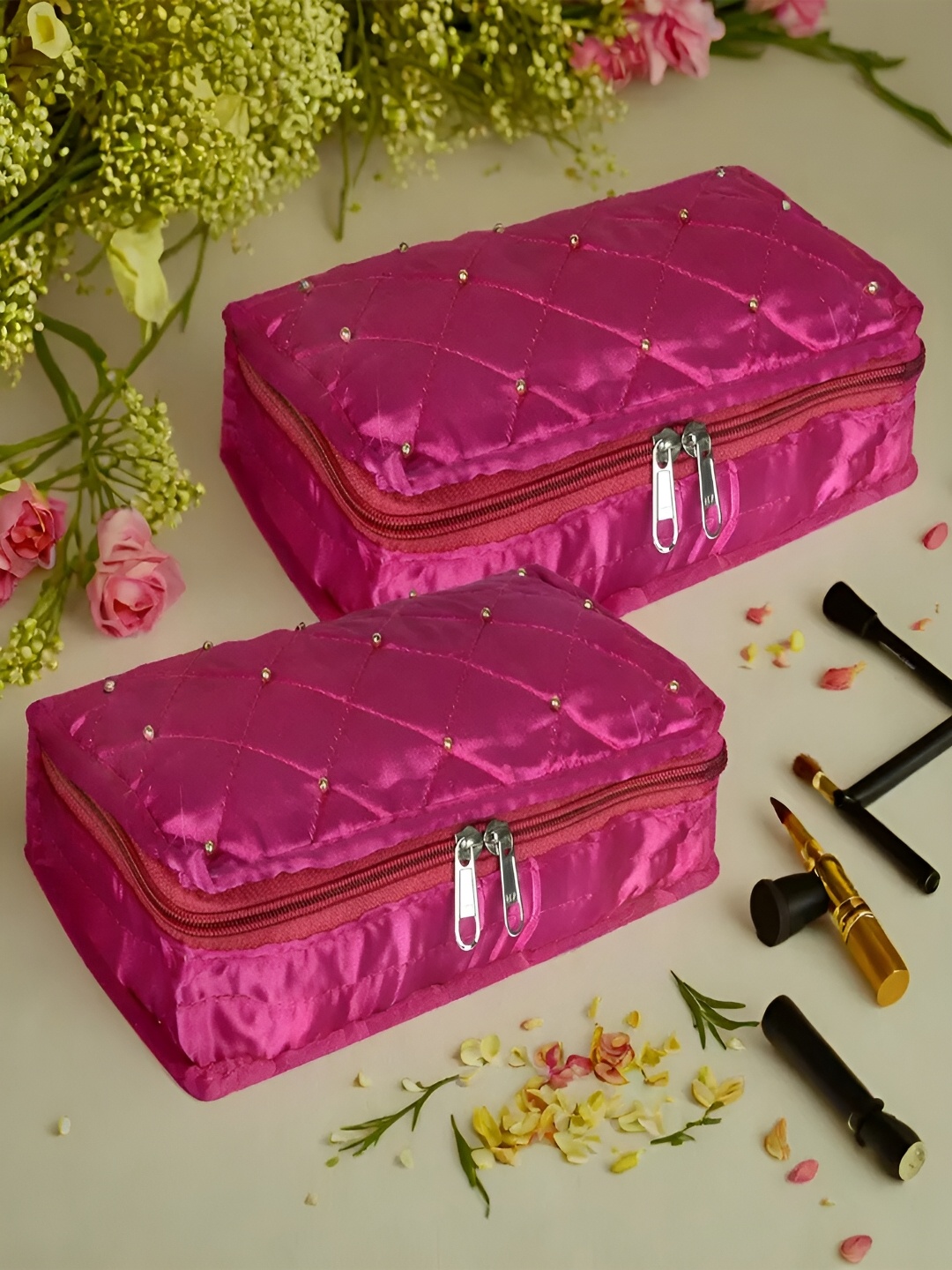 

Kuber Industries Pink 2 Pieces Jewellery Organisers