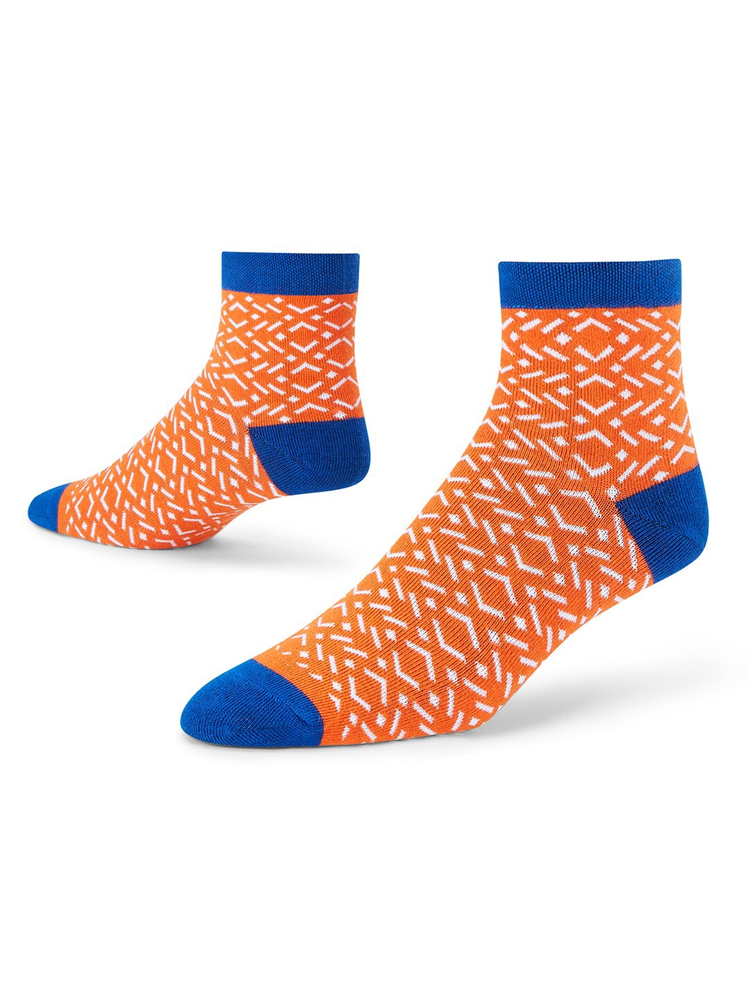 

Dynamocks Patterned Anti-Microbial Ankle-Length Socks, Orange