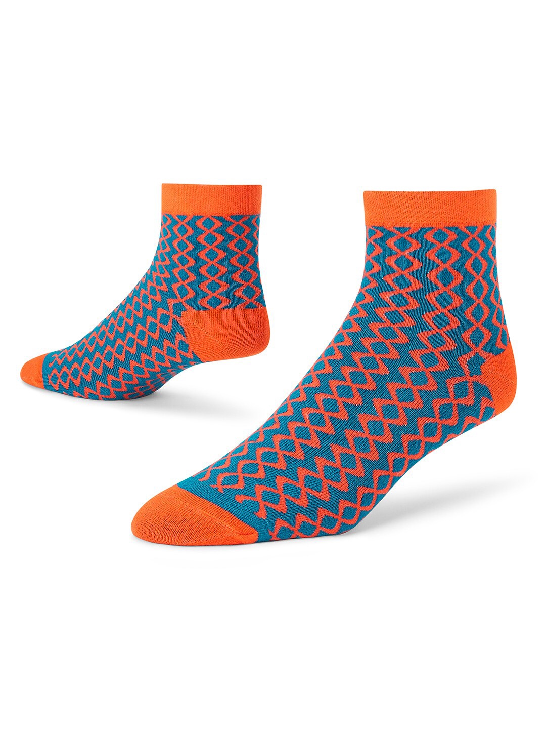 

Dynamocks Patterned Anti-Microbial Ankle-Length Socks, Orange