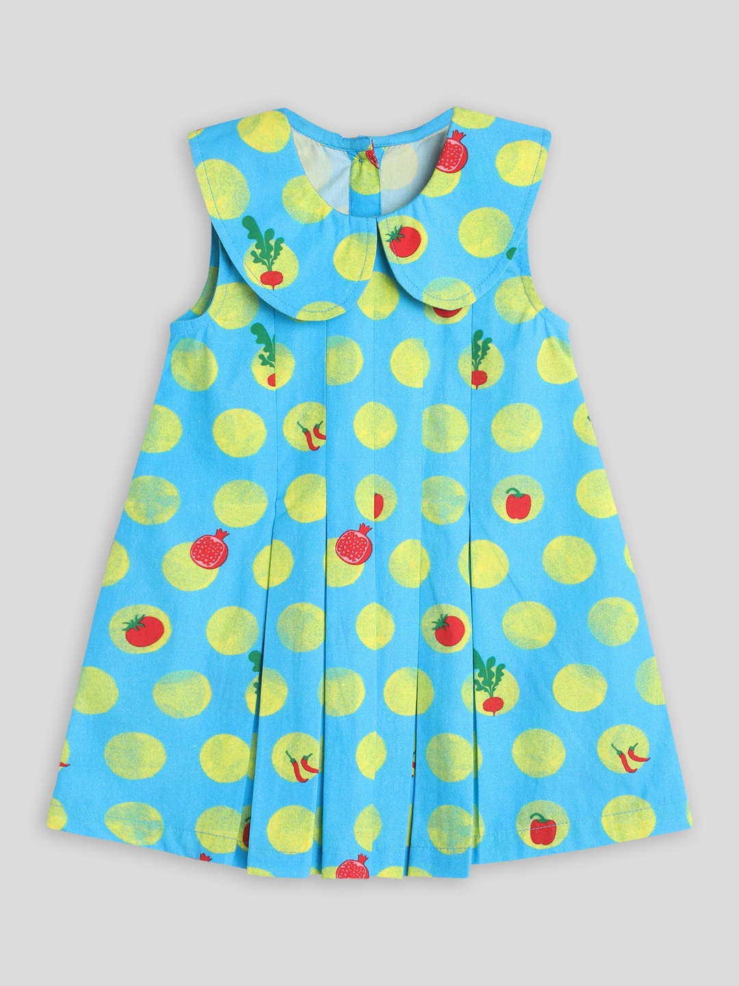 

Somersault Girls Polka Dot Printed Cotton Flared Fit & Flare Dress, Blue