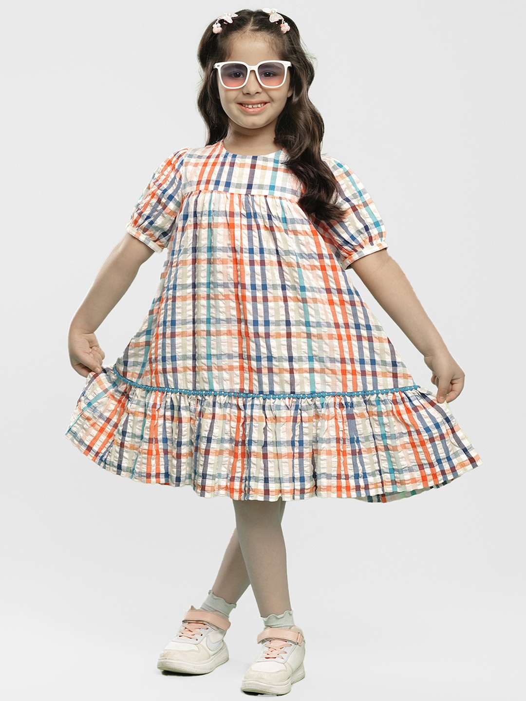 

Somersault Girls Checked A-Line Dress, Blue