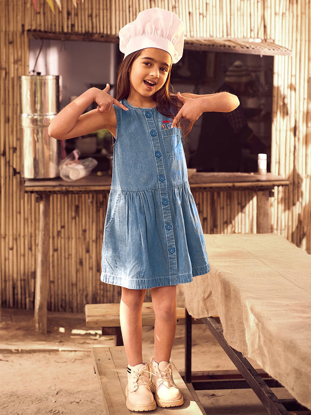 

Somersault Girls Cotton Flared Fit & Flare Dress, Blue