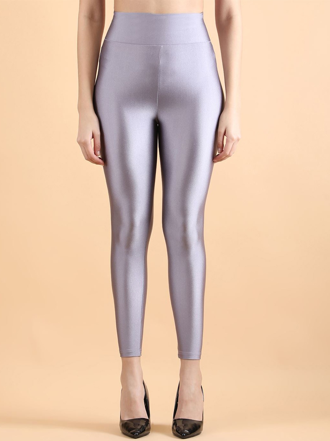 

DUNBERRY LONDON High-Waist Shimmer Ankle-Length Leggings, Grey