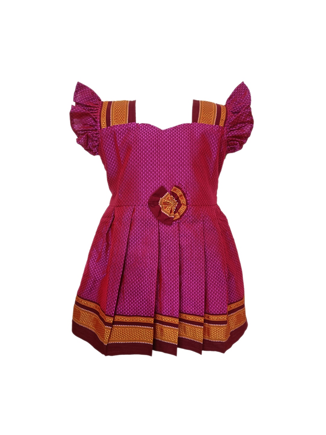

BAESD Infant Girls Self Design Cotton Fit and Flare Ethnic Dresses, Pink